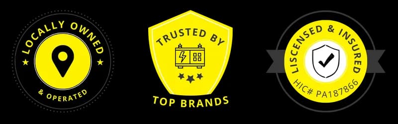 Trust Badges - Locally Owned & Operated, Top Brands, Licensed & Insured
